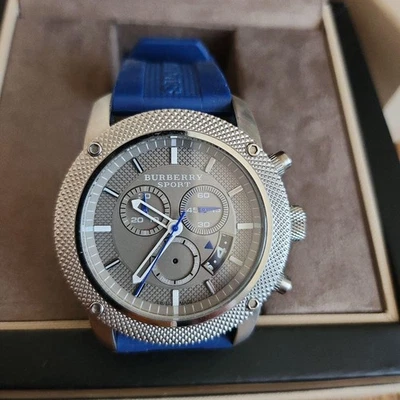 博柏利运动手表蓝色表盘石英机芯运动风格男士腕表 — 第 1/4 张图片