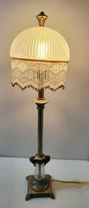 Perlen Glas Metall Tischlampe kabelgebunden 30" hoch x 8" Durchmesser Top Zustand - Bild 1 von 8