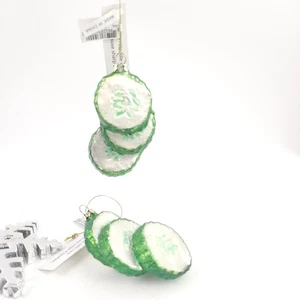 Set of 2 Glass Cucumber Christmas Ornament - Bloomingdale's Exclusive - Picture 1 of 6