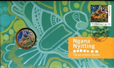 2025 Ngana Nyitting: The Art of Kevin Bynder (Black Cockatoo) PNC & $1 Coin — 第 1/3 张图片