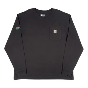 T-shirt Carhartt nera vestibilità ampia manica lunga XL abbigliamento da lavoro - Foto 1 di 10