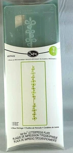 Bow Strings Vine Ivy Plants Sizzix Ink-its Letterpress Embossing Plate A7 Border - Picture 1 of 1