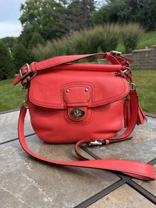 Coach Willis Koralle handschuhgegerbtes Leder 22382 Crossbody Schultertasche Handtasche GUC - Bild 1 von 18