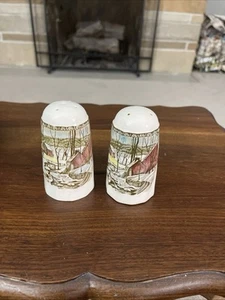 Friendly Village Staffordshire Johnson Bros Salt and Pepper Shakers - Picture 1 of 6