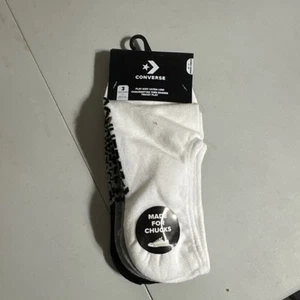 CONVERSE Socks 3 Pk Flat Knit Ultra Low Size 4-10 Gray White Black - Picture 1 of 2