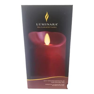 Восковая свеча Luminara с ароматом бордовой корицы эффект настоящего пламени 7 дюймов x 3,5 дюйма - Изображение 1 из 3