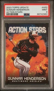 Gunnar Henderson - 2023 Topps Update - Action Stars PSA 9 RC - Picture 1 of 2