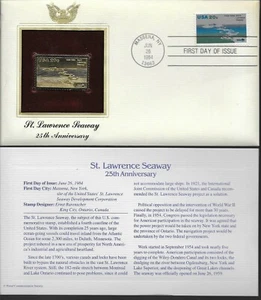 St. Lawrence Seaway-25th Anniversary-1st day issue-Golden Replica - Picture 1 of 1