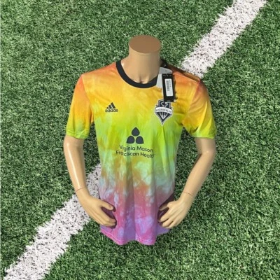 Adidas MLS Seattle Sounders FC LGTBQ Pride Tie Dye Multicolor MEDM GJ0783 jersey - Image 1 of 4