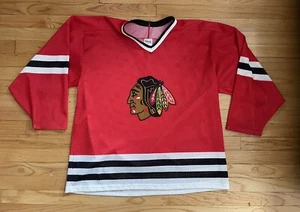Vtg Maska CCM Chicago Blackhawks NHL Red Men's Hockey Jersey Sz XL - Picture 1 of 10