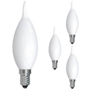 Diodesy 4PK LED Flame Tip Chandelier Light Bulb E12, 5W, 60W, 2700K, 500LM CA10 - Picture 1 of 5