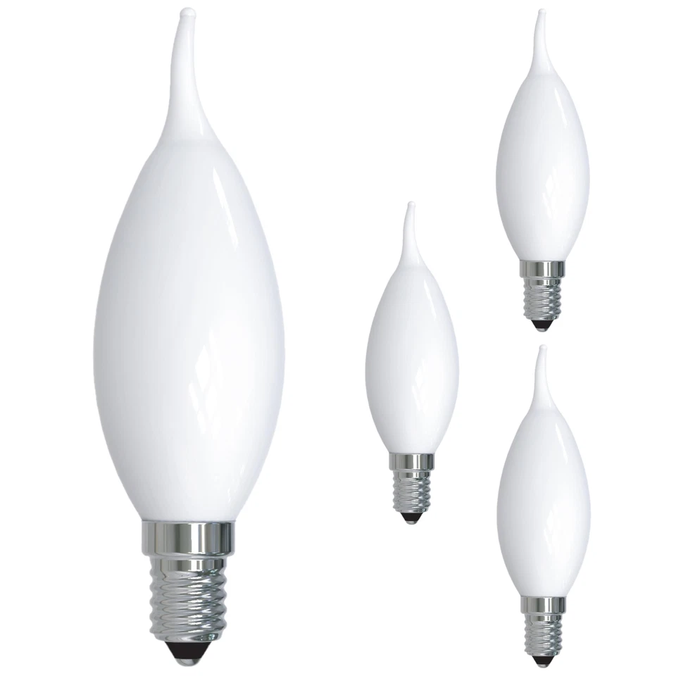 Diodesy 4PK LED Flame Tip Chandelier Light Bulb E12, 5W, 60W, 2700K, 500LM CA10 - Image 1 of 4