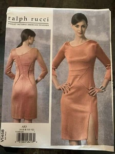 Vogue 1458 Schlitz Etuikleid Muster Misses Größe 4 6 8 10 12 Designer Ralph Rucci - Bild 1 von 2
