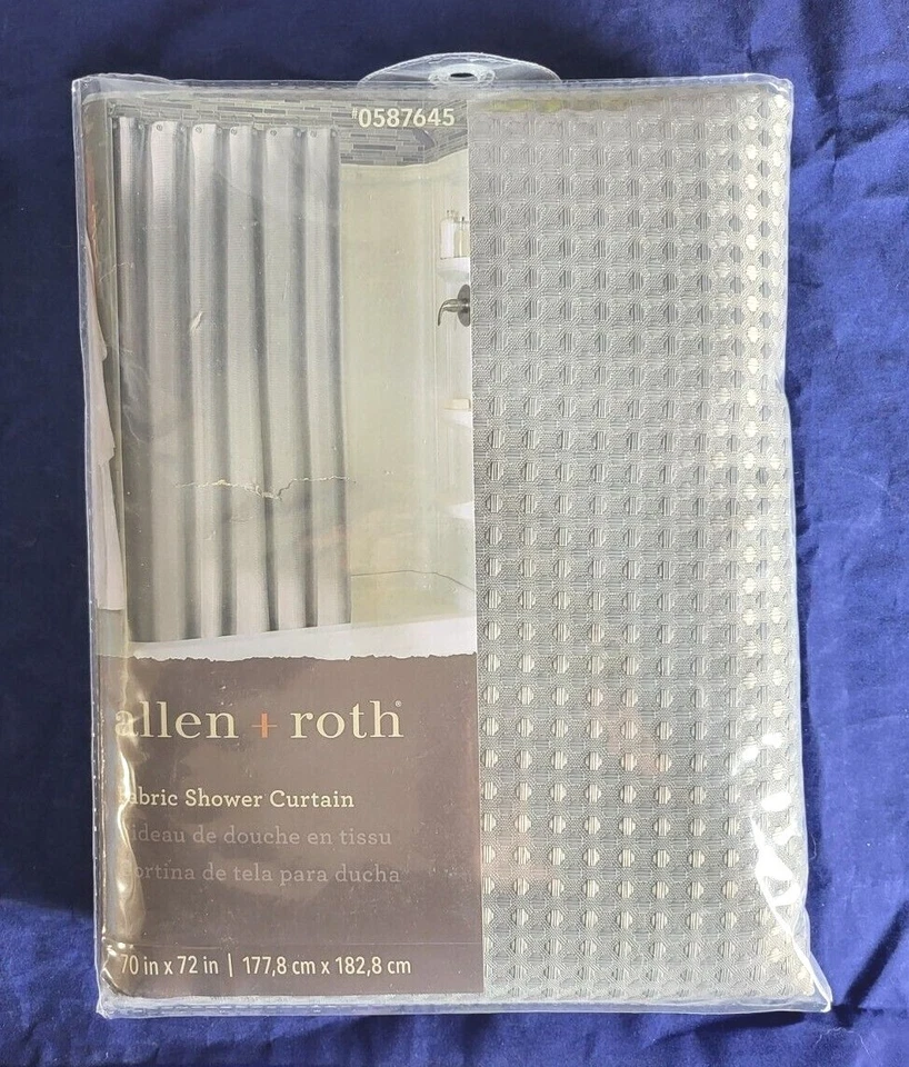 Cortina de ducha de poliéster macizo allen + roth 70 pulgadas de ancho x 70 pulgadas de largo Foto 1 de 2
