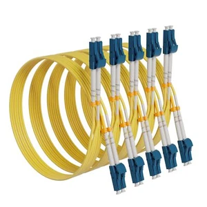 OS2 LC to LC Single Mode Fiber Patch Cable 1m/3ft-5Pack10GB SMF 9/125μm Duple... - Picture 1 of 7