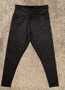 Leggings Mujer Talla M Negro/Gris Estampado Leopardo Pantalones Yoga - Imagen 1 de 7