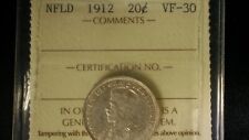 1912 - NFLD - 20 CENT - SILVER - ICCS GRADED VF-30 - NICE COIN