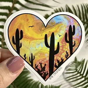 Desert Cactus Arizona New Mexico Palm Springs Coachella Vinyl Sticker - Foto 1 di 1