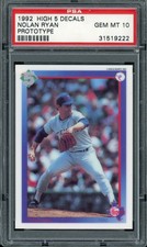 1992 High 5 Decals Baseball Nolan Ryan Hand Cut Prototype PSA 10