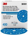 3M-36181 Hookit 400 Grit Blue DA Sanding Disc Multi-hole 6 inch 50 Per Box