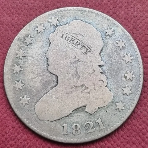 1821 Capped Bust Quarter 25c Better Grade #55787 Cover