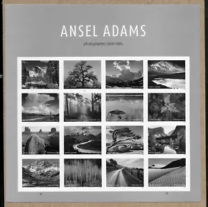 HOJA DE 16 SELLOS ANSEL ADAMS FOTÓGRAFO AMÉRICAS LUGARES ESCÉNICOS #5854 US FOREVER - Imagen 1 de 3