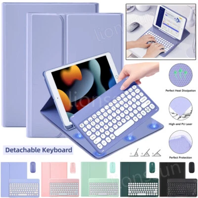 For iPad 7/8/9th 10th Gen Air 3 4 5 Pro 11" Bluetooth Keyboard Case Cover Mouse - Image 1 of 4