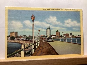 View from Rainbow Pier: Long Beach, CA - Vintage Postcard - Picture 1 of 3