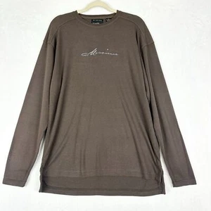Mossimo Vintage 90s Y2k Embroidered Logo Long Sleeve Tee Men's Size Medium Brown - Picture 1 of 5