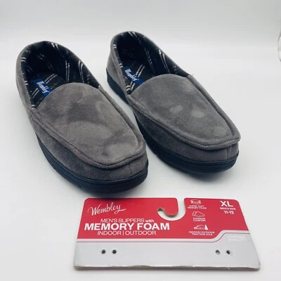 Мужские однотонные черные тапочки-мокасины Wembley из пеноматериала с эффектом памяти размер XL 11-12 - Изображение 1 из 3