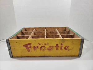Cassa Pop Soda Legno Birra Radice Frostie Vintage Vale Piedi con Divisori - Foto 1 di 11