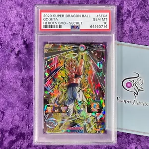 PSA 10 2020 Gogeta Super Dragon Ball Heroes BM3-SEC3 Big Bang Mission 3 Secret - Foto 1 di 5
