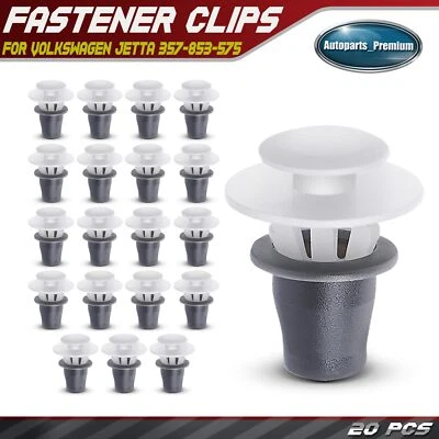20Pcs 10mm Nylon Black & White Moulding Clips Retainer for VW Jetta 357-853-575 - Image 1 of 4