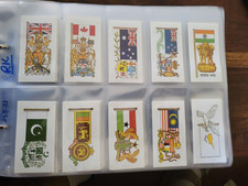 BROOKE BOND - Flags and Emblems - Black Back Complete Set of 50 Tea Cards - MINT