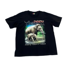 T-Shirt Joligolf Thailand Elefant Souvenir schwarz Größe XL Unisex - Bild 1 von 3