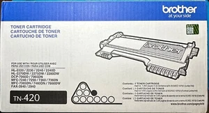 Genuine Brother TN420 Black Toner Cartridge *New & Factory Sealed* - Imagen 1 de 3