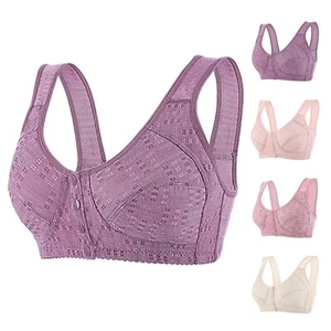 Front Button Bras Women Convenient Sports Bras Ultra Soft Cup Adjustable Straps - Picture 1 of 26