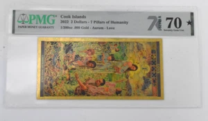 PMG 70 Cook Islands 22 7 Pillars of Humanity 1/200 oz 999 Gold Aurum Love - Picture 1 of 5