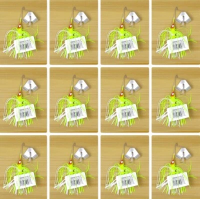 (12) Strike King BIN 1/8 OZ. Chartreuse/Blanco Buzz Baits Buzzbait GMBBZ18-3 Nuevo Foto 1 de 2