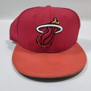 Miami Heat New Era 9Fifty Hardwood Classics Snapback Adjustable Baseball Hat Red - Picture 1 of 10