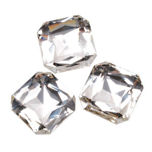 10Pcs Square 23mm Cushion Cut Stone, Crystal Faceted Stone For  4675
