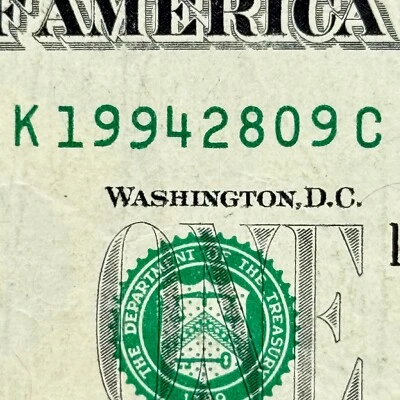 1994 28th September Dollar 1994 28 Sept Birthday Fancy Serial Number Dollar - Image 1 of 3