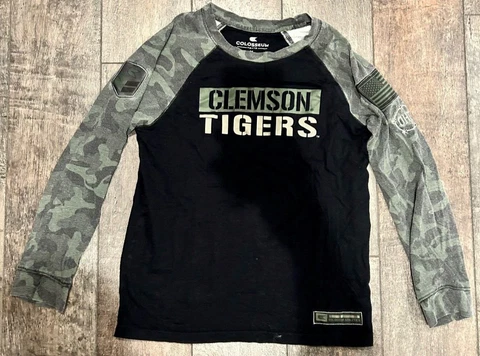 Clemson Tigers Shirt Colosseum Athletics Long Sleeve Boys Youth Medium 12 14 Cover