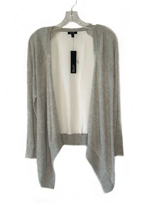 Cárdigan Mossimo Nuevo con Etiquetas Espalda Transparente + Gris Tejido Frente Abierto Talla Pequeña Foto 1 de 4