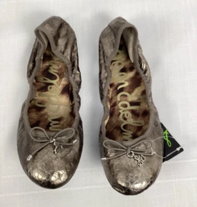 Sam Edelman Fiona Ballet Flats Girls Size 2M, Bronze Snake Print Slip On - Picture 1 of 14