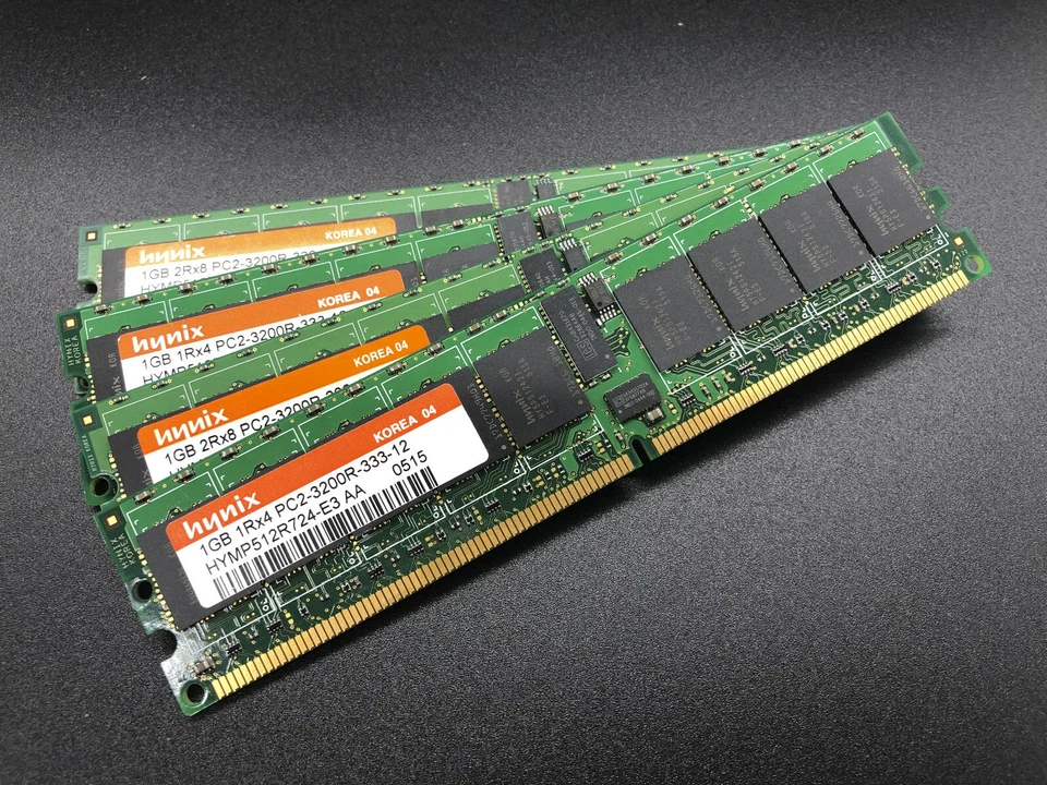 4GB Kit - 4x Hynix 1GB PC2 3200R 1Rx4 Memory RAM Module - Image 1 of 1