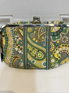 vera bradley Lemon Parfait Make Up Bag Kiss Lock yellow Retired Patern Cotton - Picture 1 of 6