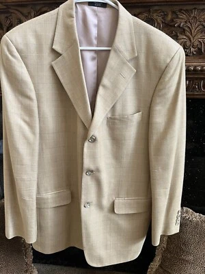 Donald J.Trump Men’s Signature Collection Sport Coat Jacket 100% Silk Green Blue - Image 1 of 4