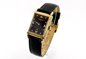 Longines Vintage 585/14K Gelbgold mit Diamantbesatz Handaufzug Leder - Bild 1 von 4