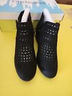 City Classified Women's Black Suede Cut Out Ankle Bootie Size 5.5
